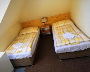 Postel nebo postele na pokoji v ubytování Penzion Na Prachárně