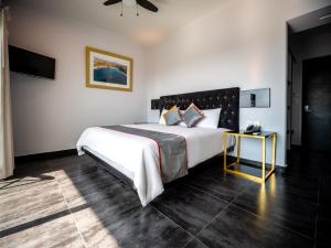 a bedroom with a large bed and a television at Hotel DC Boutique & SPA in Puerto Escondido