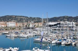 a bunch of boats docked in a harbor at Hotel Splendid in Cannes