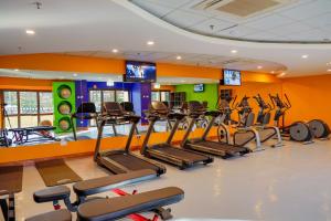 a gym with treadmills and elliptical machines at Holiday Inn - Harare, an IHG Hotel in Harare