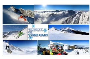 un collage de fotos de personas esquiando y nevando en Apartman Solisko, en Vyšné Hágy
