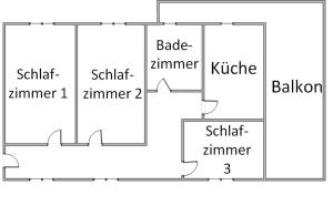 Půdorys ubytování Rheinterrasse Wohnung 1