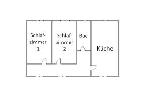 Půdorys ubytování Rheinterrasse Wohnung 2