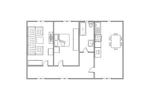 Půdorys ubytování Rheinterrasse Wohnung 2