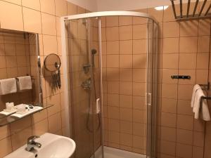 Koupelna v ubytování Hotel Aréna