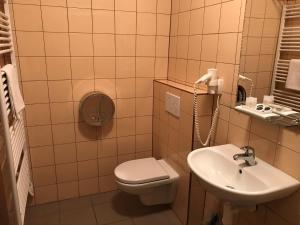 Koupelna v ubytování Hotel Aréna
