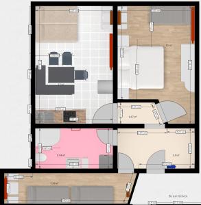 un dibujo de un plano del suelo de una casa en Apartments Margarethenbad en Rangersdorf