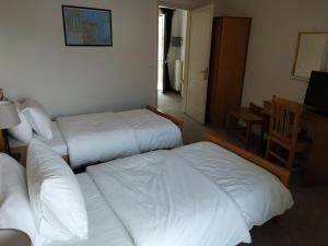 Un pat sau paturi într-o cameră la Eviali Apartments