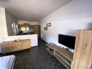 A television and/or entertainment centre at Wellness-Pension Jagahütt'n