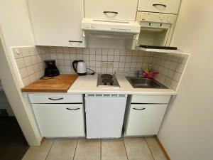Kuchyň nebo kuchyňský kout v ubytování Apartmenthaus Home24