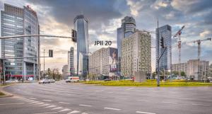 Widok na miasto Warszawa z tego apartamentu