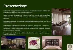 a flyer for a wedding reception with purple flowers at Locanda Borgognina in Lucrezia