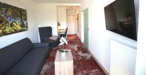 TV a/nebo společenská místnost v ubytování Wellness & Ayurveda Hotel Am Eichenberg