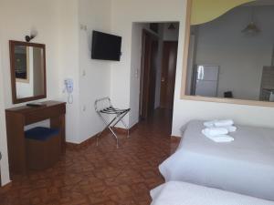 TV a/nebo společenská místnost v ubytování Poseidon Hotel