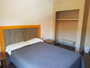 um quarto com uma cama grande e um closet em Hotel Olivia em Nogales