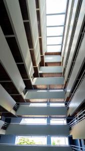 a ceiling in an office building with skylights at Praia Hotel Enseada in Maceió