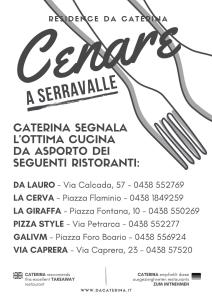 a menu with a fork and a knife at La Residence da Caterina in Vittorio Veneto