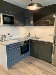Kuchyň nebo kuchyňský kout v ubytování Inselliebe Deluxe Apartement/ Studio