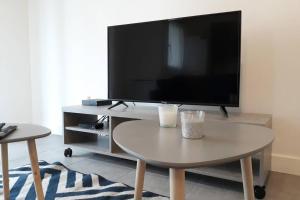 TV a/nebo společenská místnost v ubytování T3 Spacieux, Renové en 2020 -Pkg-métro