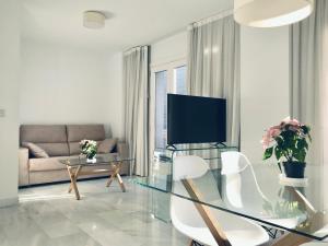 A television and/or entertainment centre at Domus Apartamentos Granada con parking gratuito en pleno centro