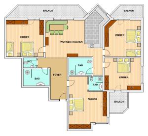 Půdorys ubytování Hotel Garni Fiegl Apart