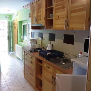 Kuchyň nebo kuchyňský kout v ubytování Pannon Panzió Restaurant