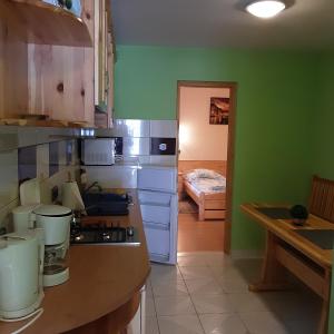 Kuchyň nebo kuchyňský kout v ubytování Pannon Panzió Restaurant