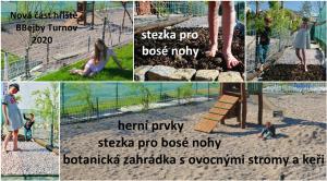 un collage di immagini di un parco con parco giochi di Penzion Bejby Turnov a Turnov