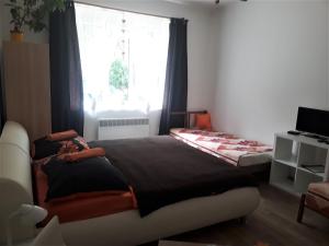 Postel nebo postele na pokoji v ubytování Apartmány Karlštejn