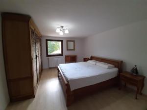 a bedroom with a large bed and a window at Apartament Tatiana in Rogaška Slatina