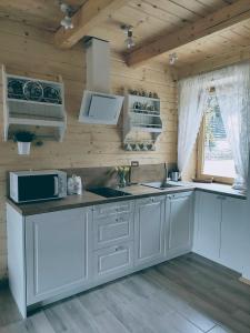 Kuchyňa alebo kuchynka v ubytovaní Domek w Borowikowym Zaciszu