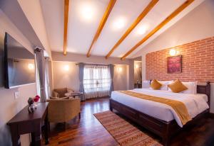 Letto o letti in una camera di Hotel Bhadgaon