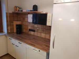 Kuchyň nebo kuchyňský kout v ubytování Ferienwohnung Sonthofenersee