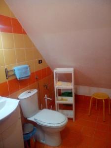 een kleine badkamer met een toilet en een wastafel bij B&B 5 int 5 a ENNA KORE in Enna