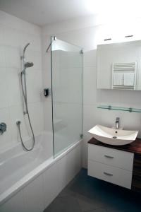 A bathroom at La Scala Apartments