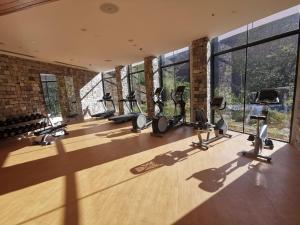 Taj Rishikesh Resort & Spa Uttarakhand的健身中心和/或健身设施