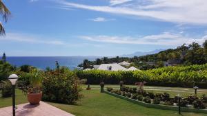 a garden with a view of the ocean at Villa Joland in Sainte-Anne