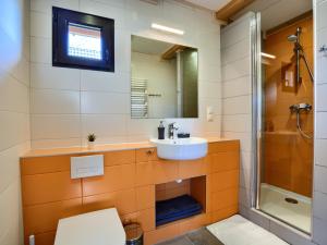 a bathroom with a sink and a shower at Przystanek Krzywe in Cisna +27 photos