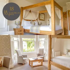 ein Schlafzimmer mit 2 Etagenbetten und ein Wohnzimmer in der Unterkunft 18 Craigmillar Park in Edinburgh