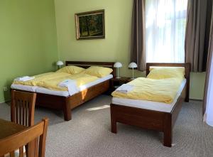 Postel nebo postele na pokoji v ubytování Penzion Vila Machů