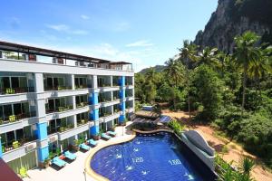 an aerial view of a hotel with a swimming pool at Aonang Silver Orchid Resort in Ao Nang Beach