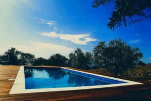 a swimming pool in the middle of a yard at Alon Bagalil in Kahal