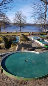 Výhled na bazén z ubytování Lygnareds Camping nebo okolí