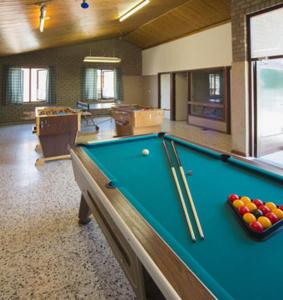 a room with a pool table with balls on it at Vakantie oord Zonnehoeve in Valkenburg