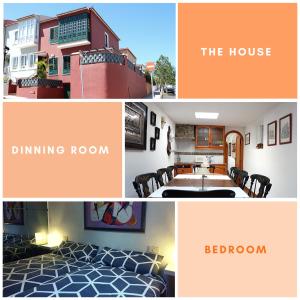 a collage of photos with a house dining room and red room at La Orotava vacational rental home in La Orotava