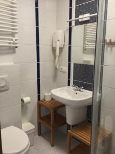 un bagno con lavandino e WC di Villa Park & Plaża a Świnoujście Altre 42 foto