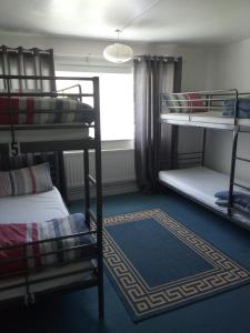 The Queens Hostel tesisinde bir ranza yatağı veya ranza yatakları