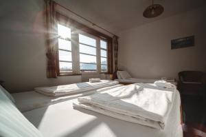 Postel nebo postele na pokoji v ubytování Hotel Večernice