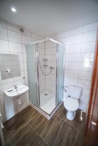 Koupelna v ubytování Hotel Večernice
