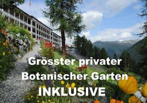 a building with the words professorpler botaniteriter gardener initiative at Schatzalp Hotel in Davos